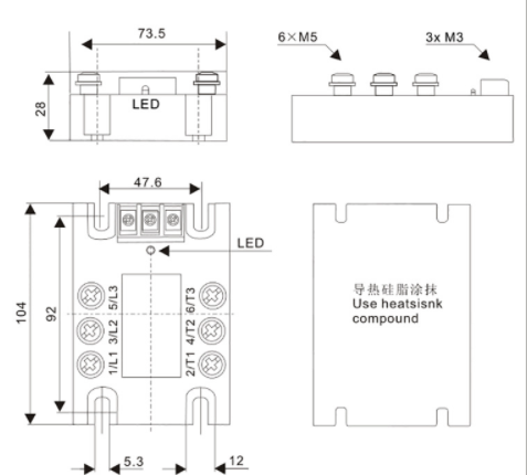 中國LDG三相電機正反轉固態繼電器SSR-RR2A48D550